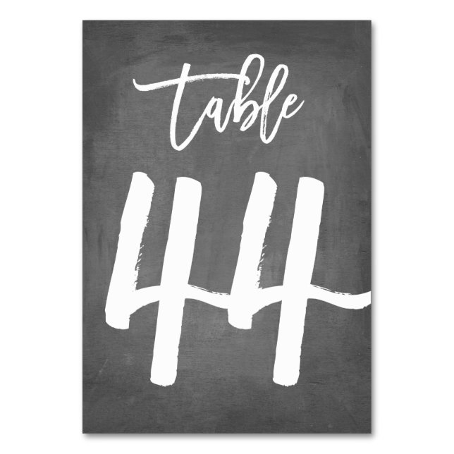Chic Typographie Chalkboard Numéro de table | Tabl (Par défaut)