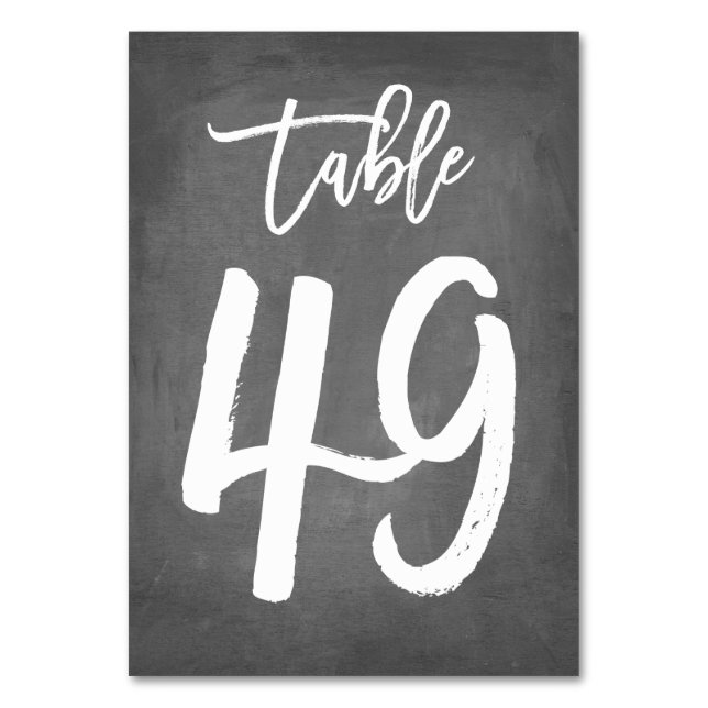 Chic Typographie Chalkboard Numéro de table | Tabl (Par défaut)
