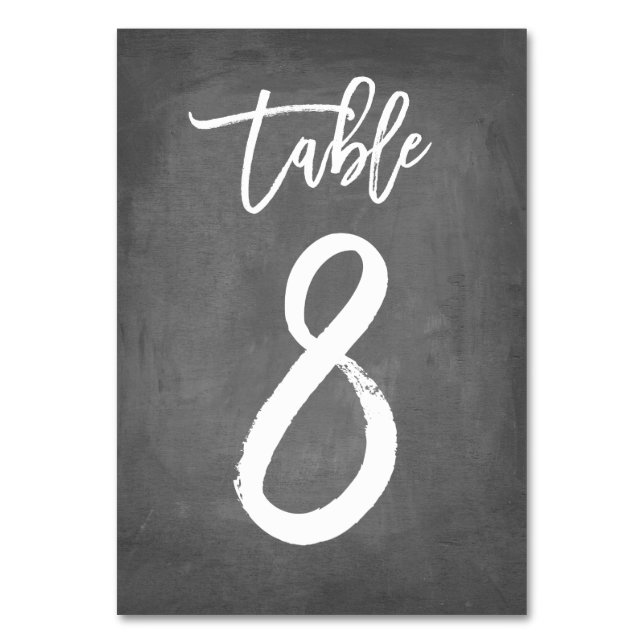 Chic Typographie Chalkboard Numéro de table | Tabl (Par défaut)