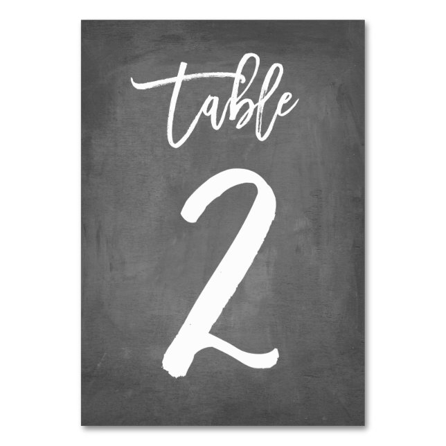 Chic Typographie Chalkboard Numéro de table | Tabl (Par défaut)