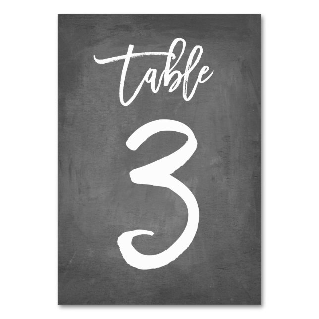 Chic Typographie Chalkboard Numéro de table | Tabl (Par défaut)
