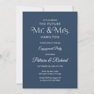 Chic Typographie Engagement Partie Invitation