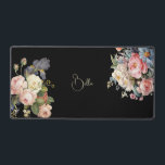 Chic Vintage Personnalisé Roses & Iris<br><div class="desc">De beaux pulvérisateurs intemporels et élégants de roses roses artistiques et blanches,  des pivoines et des iris à barbe violet au feuillage délicat. Inclut un champ de texte modifiable pour votre personnalisation et la couleur arrière - plan est personnalisable.</div>