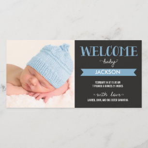 Chic Welcome Baby Boy Faire-part de naissance