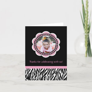 Chic Zebra Anniversaire Merci Cartes