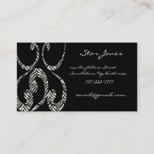 Chic Zebra Swirls Carte de visite