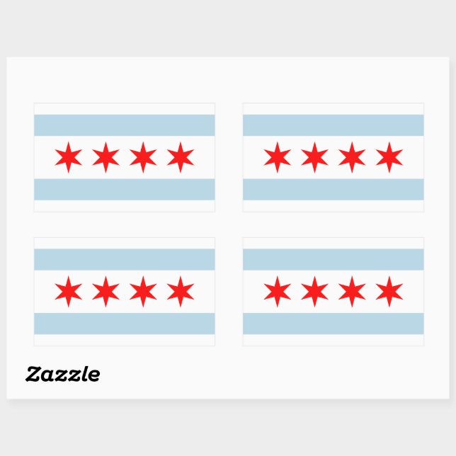 Chicago city flag custom stickers (Feuille)