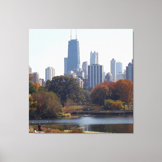 Chicago Dans La Toile Enveloppée À L'Automne (Recto)