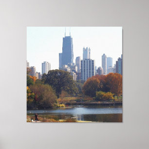 Chicago Dans La Toile Enveloppée De L'Automne