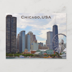 Chicago, États-Unis Carte postale de voyage touris