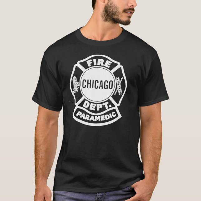 Chicago Fire Paramedic White Logo Classic T-Shirt (Devant)