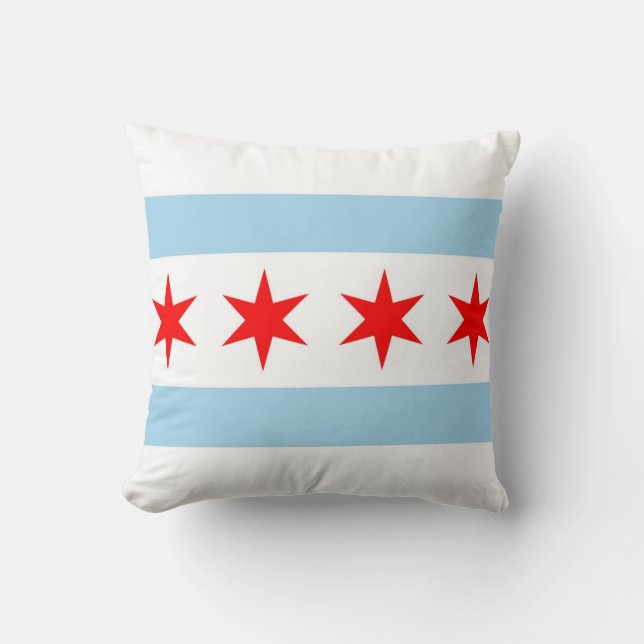 Chicago Flag, Illinois American MoJo Coussin (Recto)