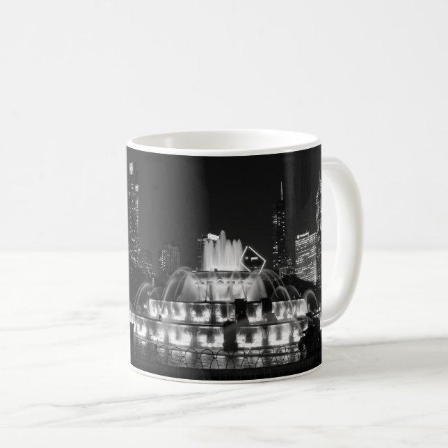Chicago Grant Park Grayscale Coffee Mug (Devant droit)