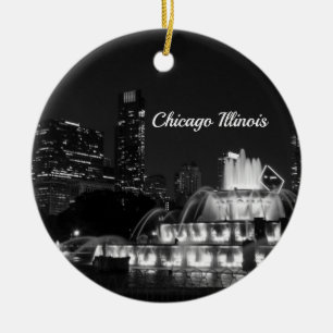 Chicago Grant Park Grayscale Ornement Souvenir
