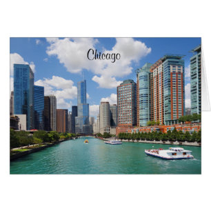 Chicago Illinois River City Skyline