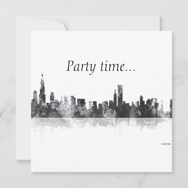CHICAGO ILLINOIS SKYLINE - Invitation (Devant)