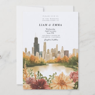 Chicago Illinois Skyline Wedding Invitation