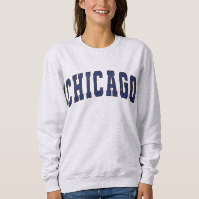 Chicago Illinois Vintage College Style Sweatshirt (Devant)
