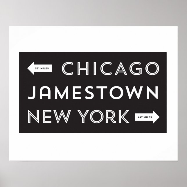 Chicago-Jamestown-New York Poster (16 x 20) (Devant)