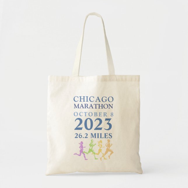 Chicago Marathon 2023 Sac fourre-tout texte person (Devant)