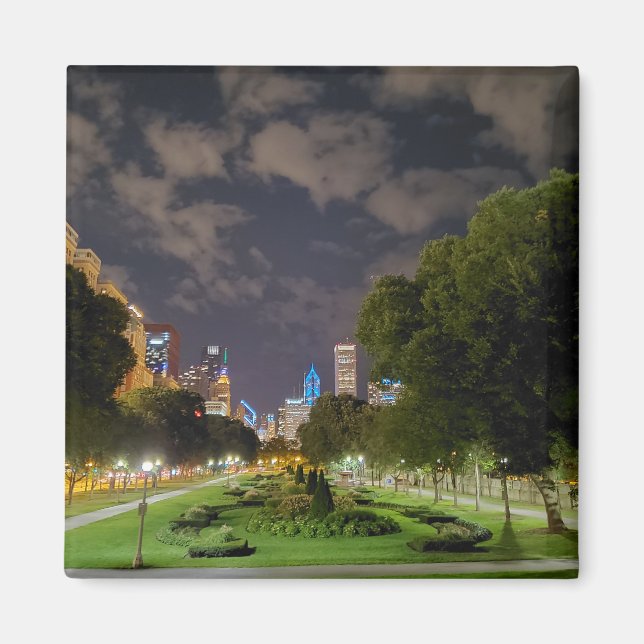 Chicago Night Sky Magnet (Devant)