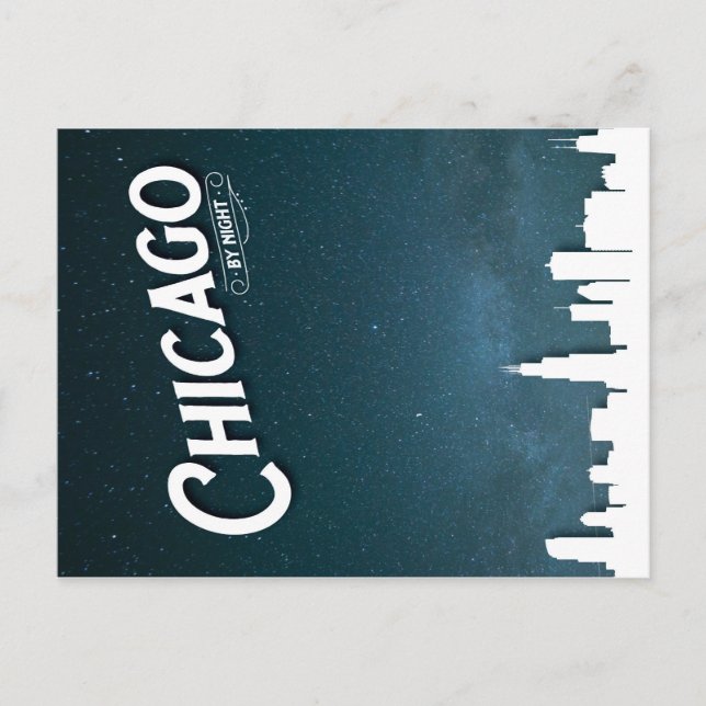 Chicago par nuit - Carte postale (Devant)