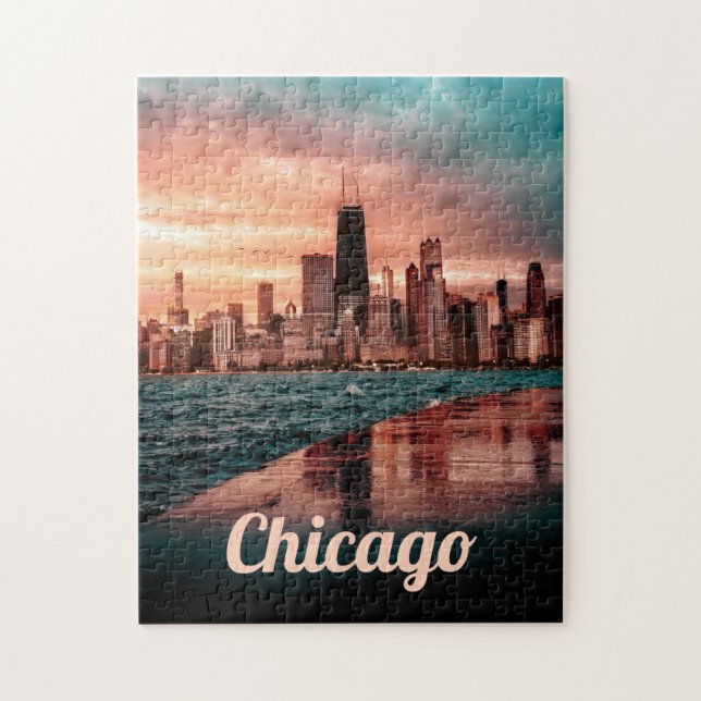 Chicago Pittoresque Puzzles City Art Hard Jigsaw P (Vertical)
