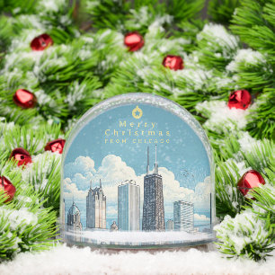 Chicago Skyline Ajouter Photo Snow Globe