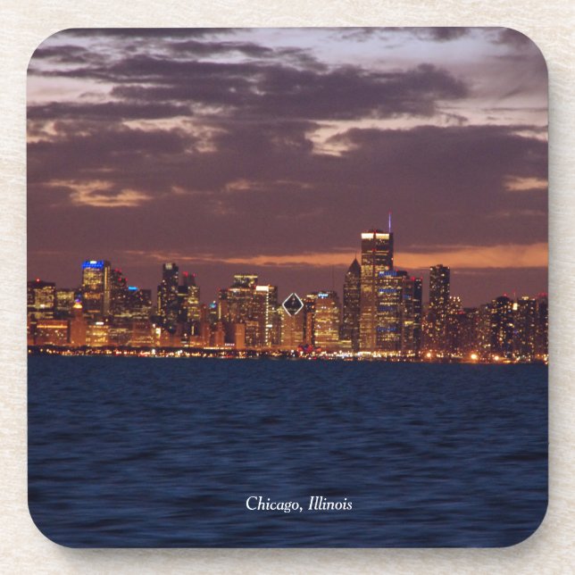 Chicago Skyline ensemble de 6 dessous de verre en  (Devant)