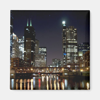 Chicago Skyline et Pont à Night Magnet