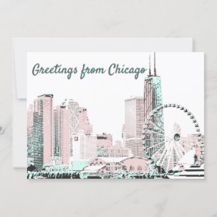 Chicago skyline Holiday carte postale élégante