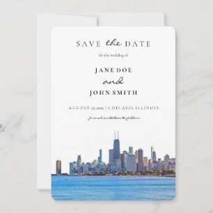 Chicago Skyline plat Enregistrer la carte Date
