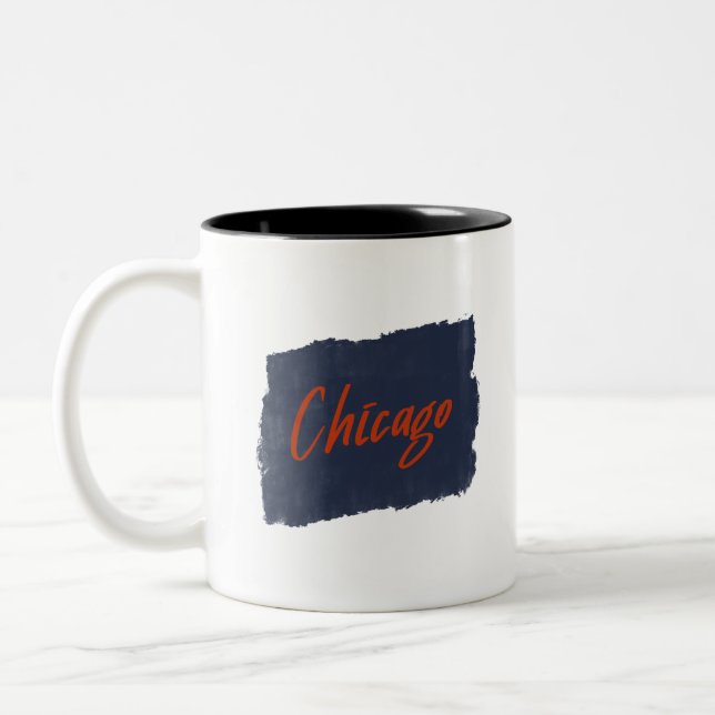 Chicago Typographie manuscrite Café Mug (Gauche)