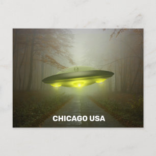 CHICAGO USA SPACESHIP UFO ART Cartes postales