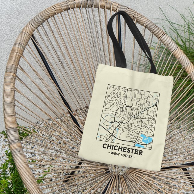 Chichester, West Sussex City Map Tote Bag (Créateur téléchargé)