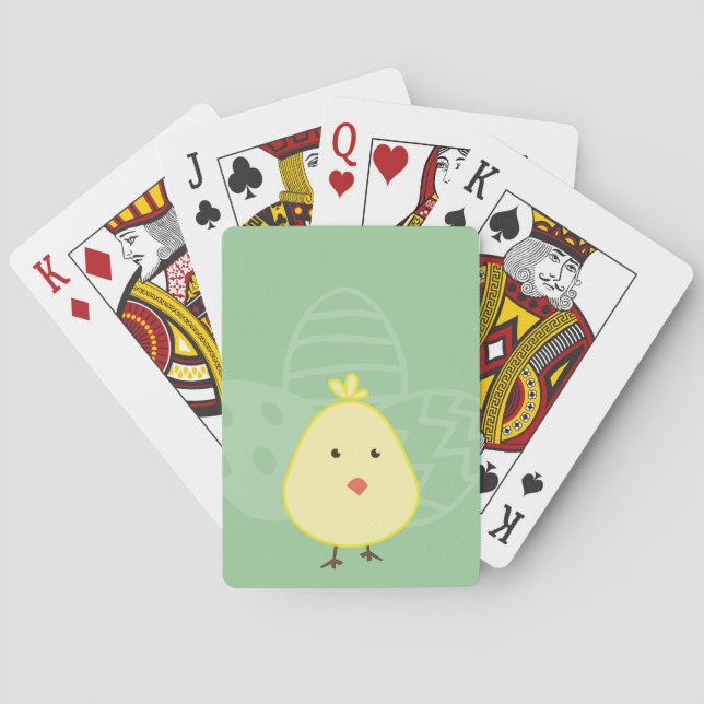 Chick de Pâques avec des oeufs Cartes de jeu perso (dos)