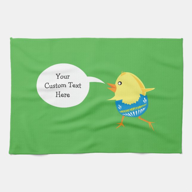 Chick de Pâques serviette personnalisée (Horizontal)