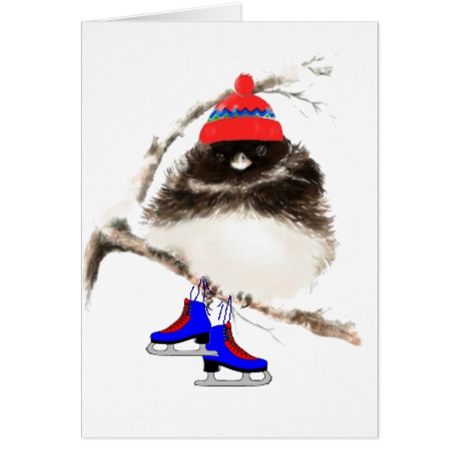 Chick de patinage amusant, oiseau sportif mignon (Devant)