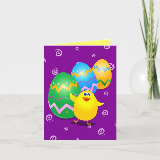 Chick drôle de Pâques, carte (Devant)