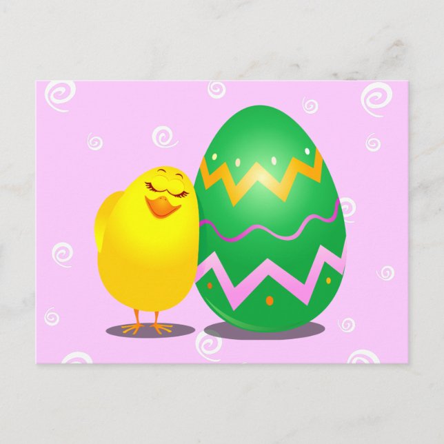 Chick drôle de Pâques, carte postale (Devant)
