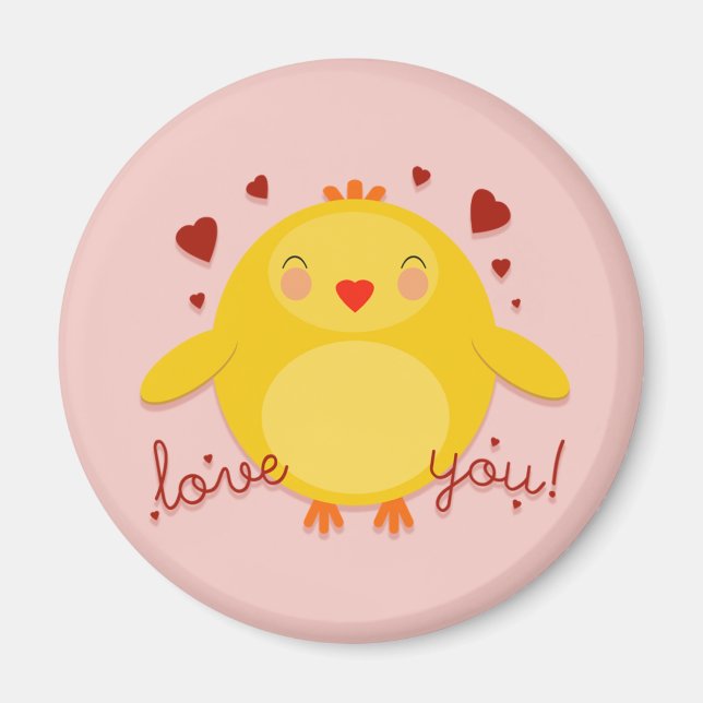 CHICK LOVE YOU! - aimant (Devant)