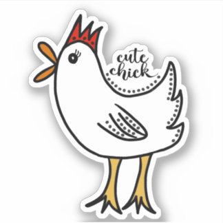 Chick mignon avec points Autocollant en vinyle tai