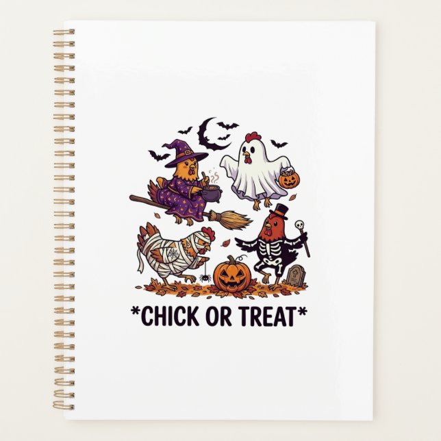 Chick Or Treat Haloween Poulets Sorcière Fantôme C (Devant)