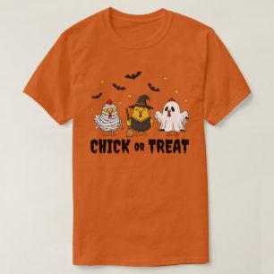 Chick ou traitement Drôle Poulet Halloween T-shirt