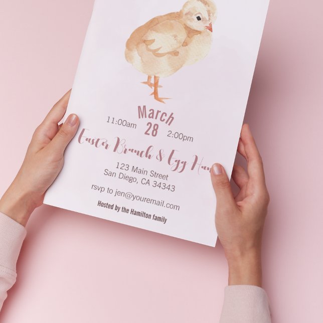 Chick Pâques Brunch & Invitation chasse aux oeufs (Créateur téléchargé)