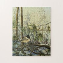 "Chickadee au plafond noir" par le puzzle Charlie