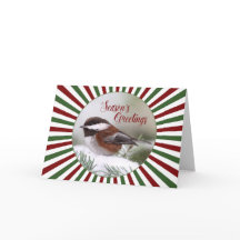 Chickadee en Carte de Noël Neige
