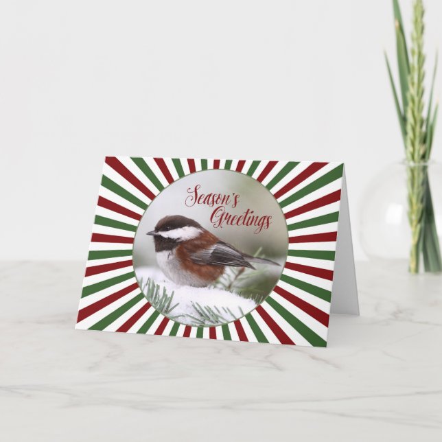 Chickadee en Carte de Noël Neige (Devant)