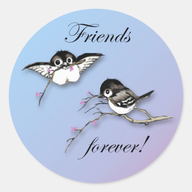 Chickadees mignon Amis Stickers Forever (Devant)
