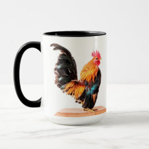 Chickart Rooster Mug Coffee Cup Farmhouse